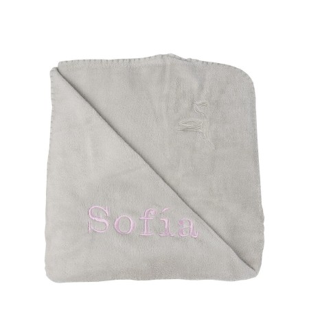 Regalo personalizado manta y Doudou personalizados rosa