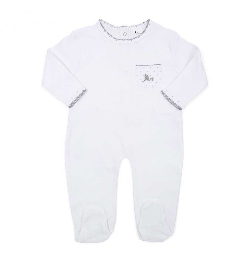 Pyžamo pro miminko s hvězdičkami - bílo/šedé