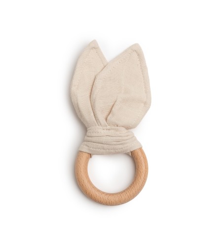 Regalo para bebé ecológico y orgánico con 2 Muselinas, mordedor y chupetero azul