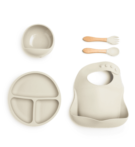 Silikonové nádobí + Personalizovaná zimní fleecová deka | Praktický Dárek pro Miminko