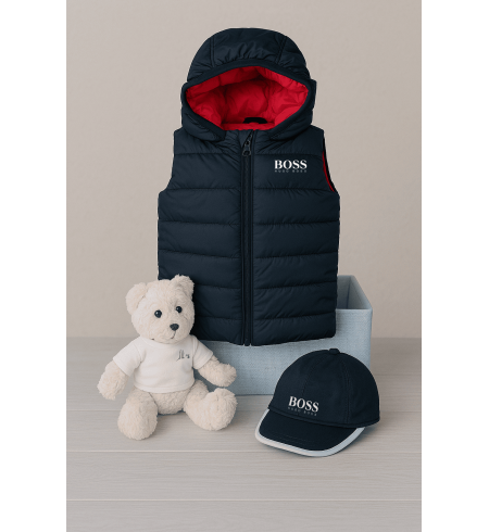 Dárkový Set Hugo Boss s Vestičkou pro Miminko | Stylový Dárek k Narození – Bebedeparis.com