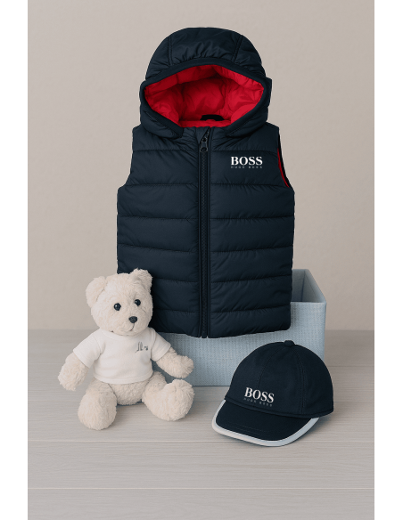 Dárkový Set Hugo Boss s Vestičkou pro Miminko | Stylový Dárek k Narození – Bebedeparis.com