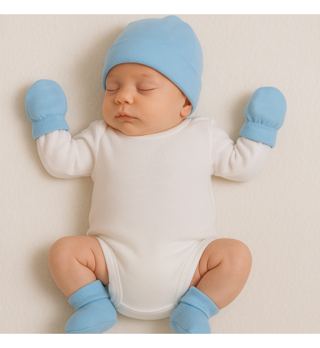 Set pro miminko: Čepička, Rukavičky a Bačkůrky | Měkký a hřejivý dárek – Bebedeparis.com