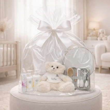 Kosmetický set a personalizovaný župan pro miminko | Luxusní dárek k narození