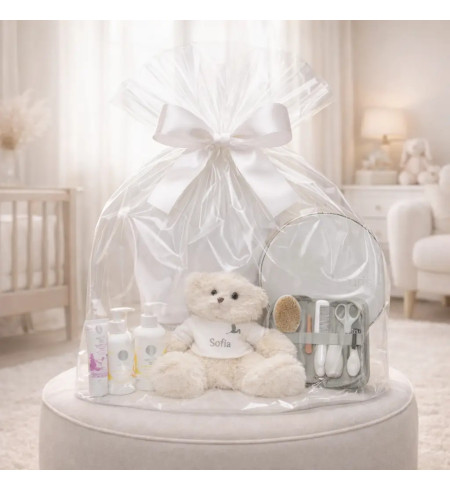 Kosmetický set a personalizovaný župan pro miminko | Luxusní dárek k narození