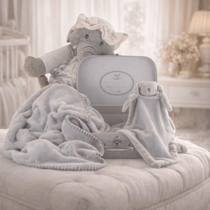 Dárková sada: kufřík, deka a mazlík se jménem | Osobní dárek pro miminko 2