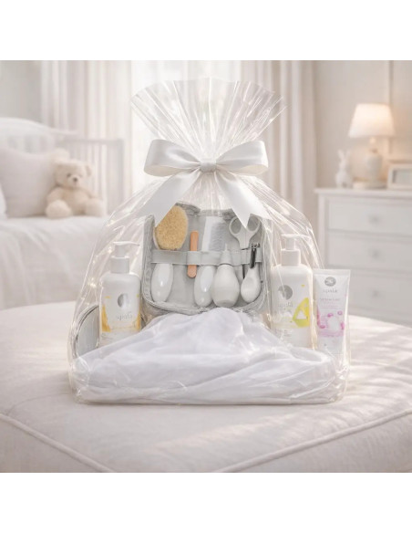 Kosmetický set a personalizovaná mušelínová plenka | Elegantní dárek pro miminko