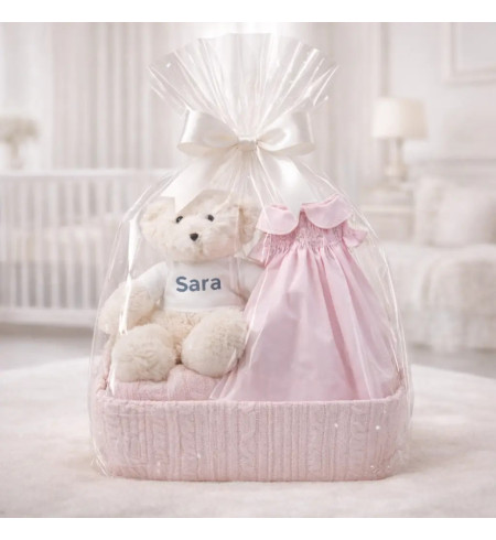 Dětské šaty s vyšívaným smock vzorem | Elegantní dárek pro novorozence