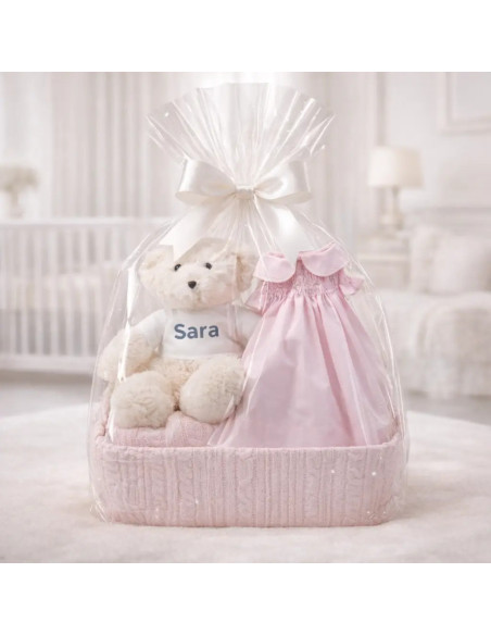 Dětské šaty s vyšívaným smock vzorem | Elegantní dárek pro novorozence