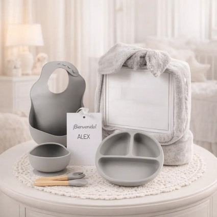 Silikonové nádobí + Personalizovaná zimní fleecová deka | Praktický Dárek pro Miminko 2