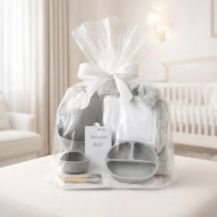 Silikonové nádobí + Personalizovaná zimní fleecová deka | Praktický Dárek pro Miminko