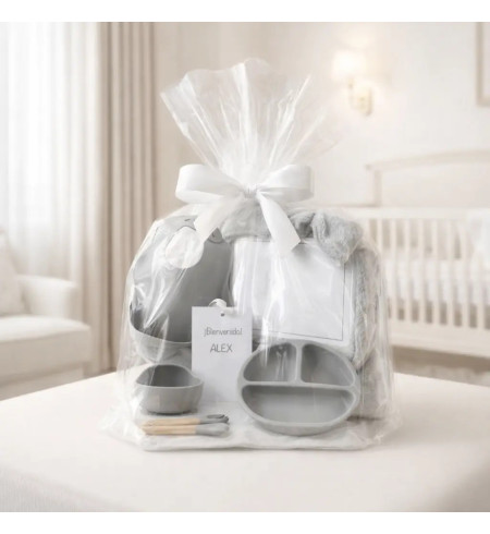 Silikonové nádobí + Personalizovaná zimní fleecová deka | Praktický Dárek pro Miminko