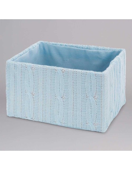 caja punto lana azul S