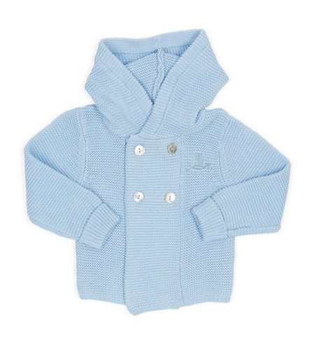 Chaqueta punto liso azul