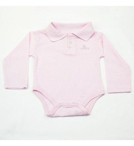 Conjunto Bebé Peto y Polo con Osito de peluche rosa