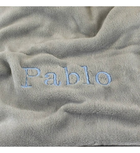 Canastilla con Maleta Bebé Manta y Doudou Personalizable azul