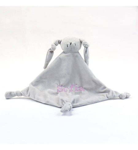 Canastilla Manta Personalizada y Pijama y doudou personalizado rosa