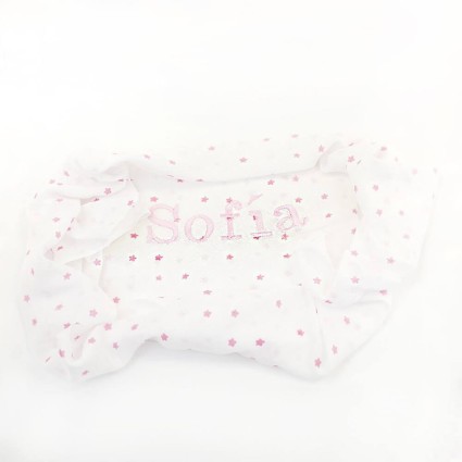 Caramelo de Pañales Muselina y chupete Personalizado rosa 2