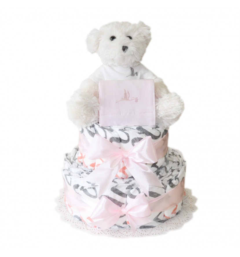 Plenkový dort Medvídek Šik - růžový